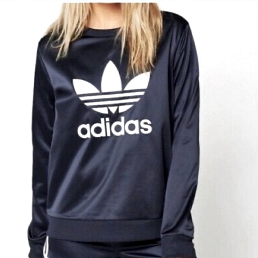 NWOT Adidas Vintage Inspired Shiny Top - Picture 3 of 9
